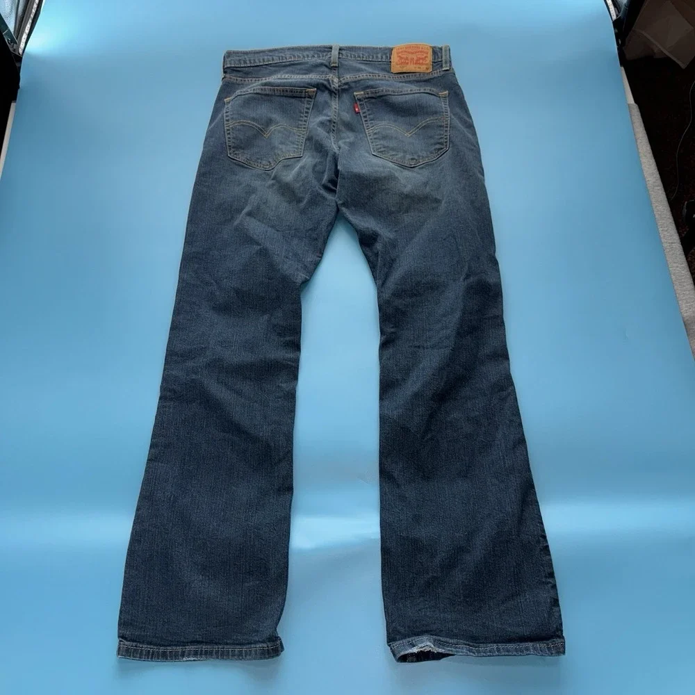 Levi's Mens 527 Low Boot Cut Fit Jeans 36x32 Medium/Dark Wash Little Fade